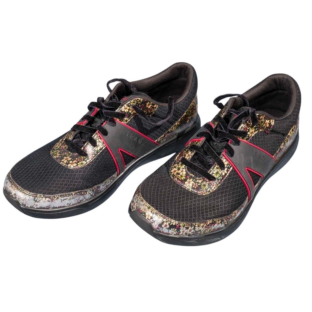 Alegria Women's Comfort Shoes Black‎ Floral Size 11 Slip-On Lace-Up